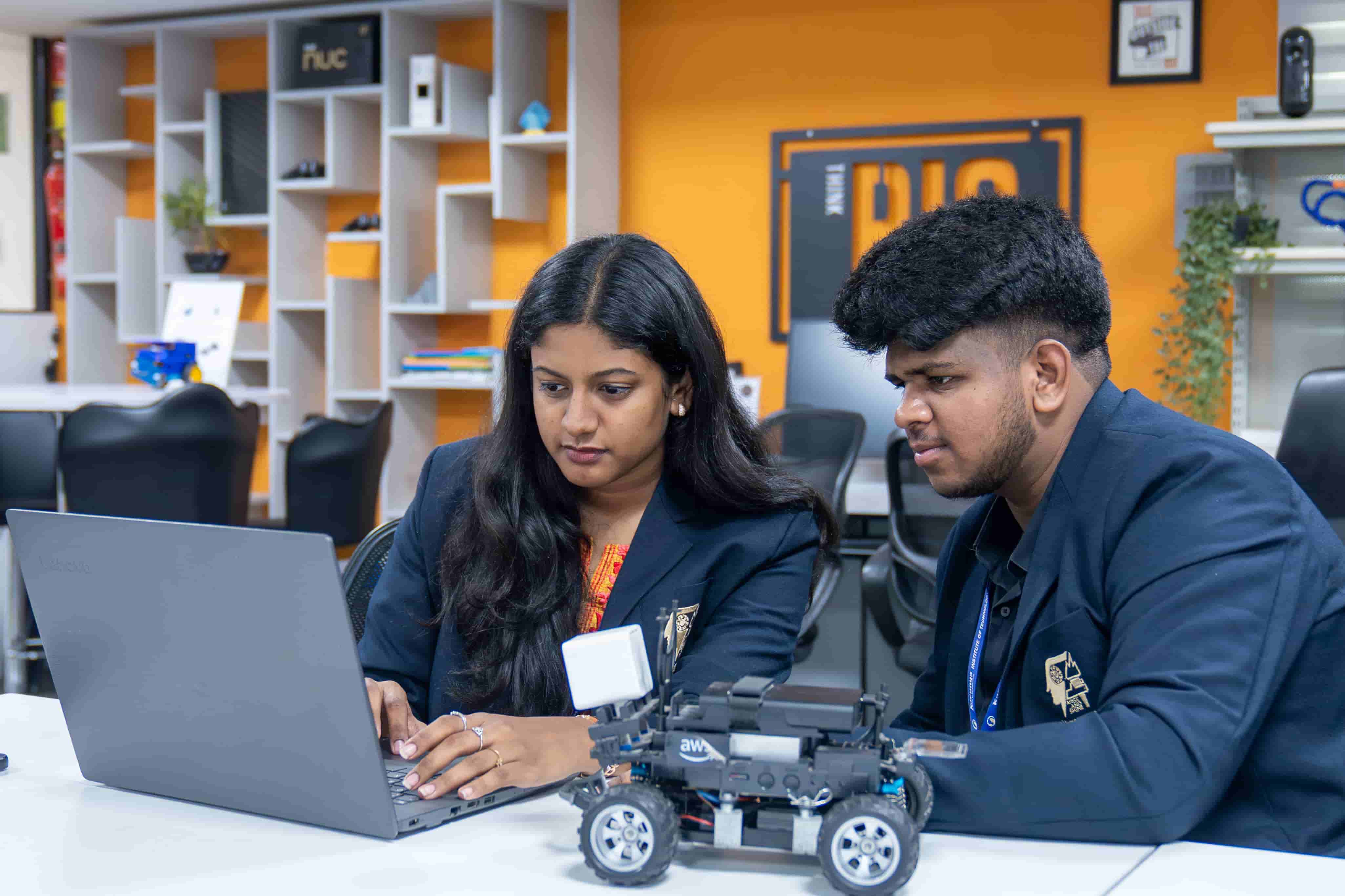 Students working on medical AI research
