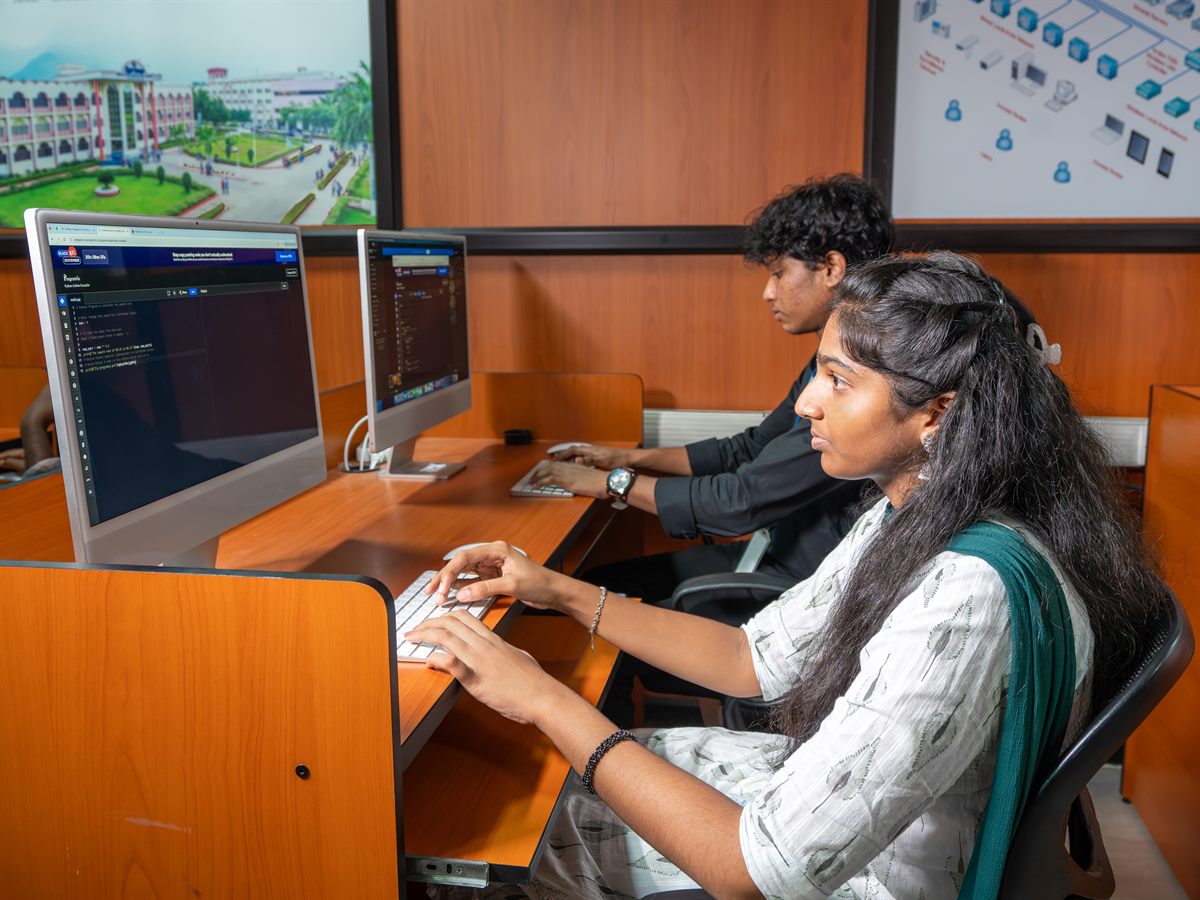 Digital Sciences students writing Python code in the computing laboratory