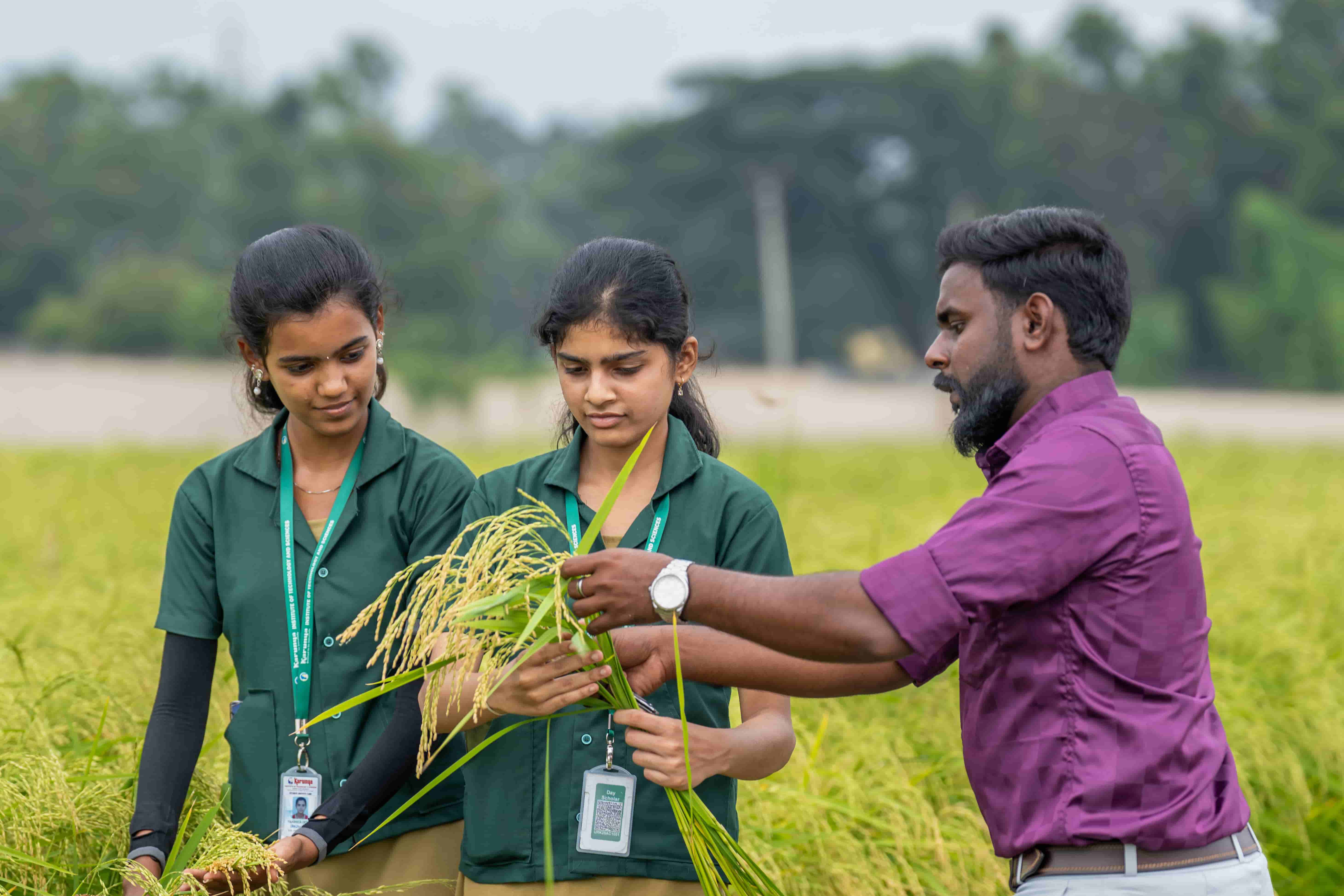 Agriculture faculty and students